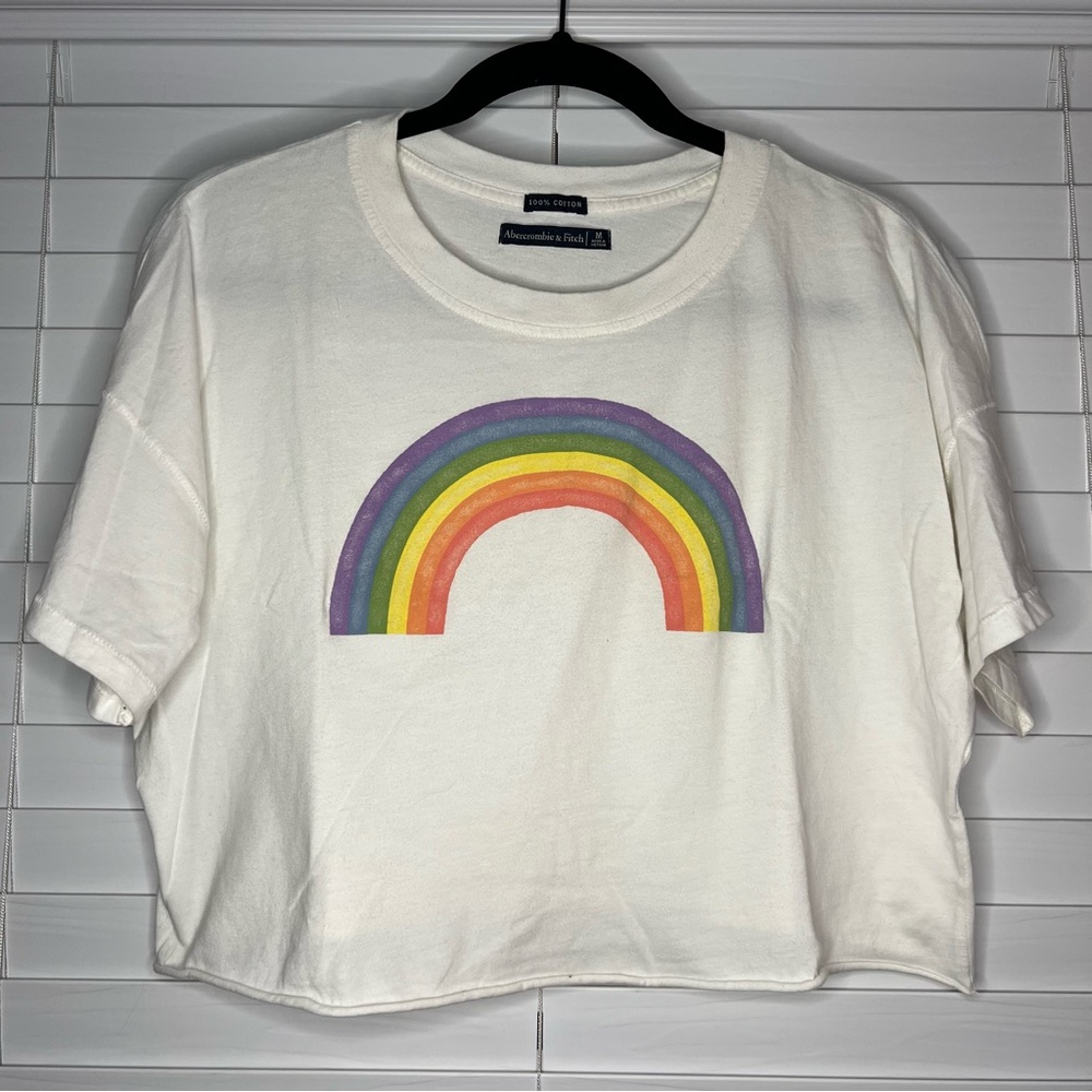 FINAL SALE A&F Cropped Pride T-Shirt